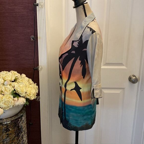 Zadig &Voltaire Soledad 100% viscose palm print blouse, US6 - Picture 5 of 9